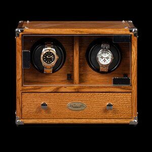 Orbita Double Gerstner Watch Winder in Golden Oak Finish